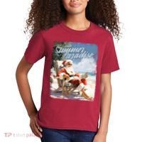 Santa Chillin On The Beach Summer Paradise Kids T-Shirt thumb 2