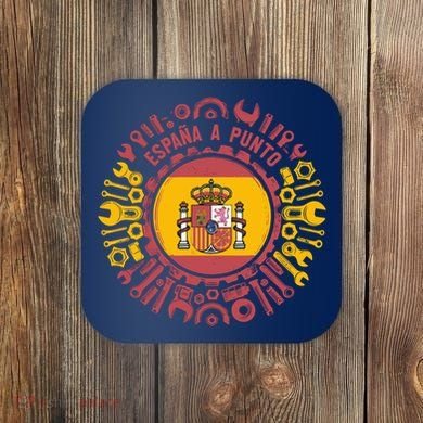 Spanish Coat Of Arms With Tools Coaster