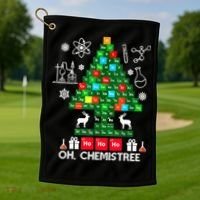 Science Christmas Oh Chemist Tree Chemistree Golf Towel thumb 1