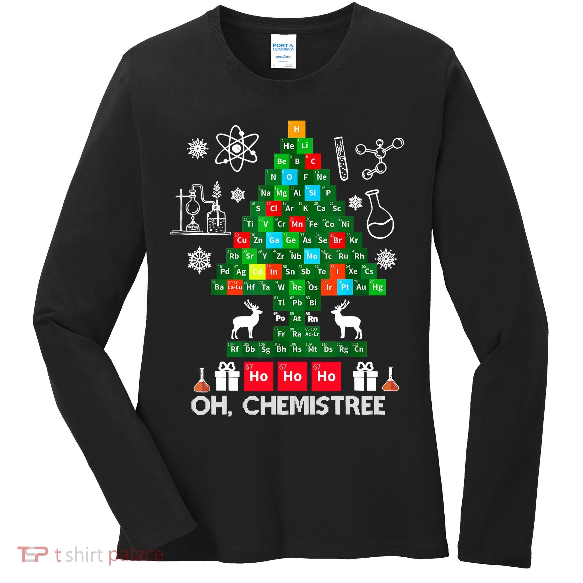 Science Christmas Oh Chemist Tree Chemistree Women's Long Sleeve Shirt
