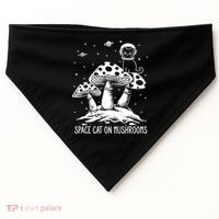 Space Cat On Mushrooms USA-Made Doggie Bandana thumb 0