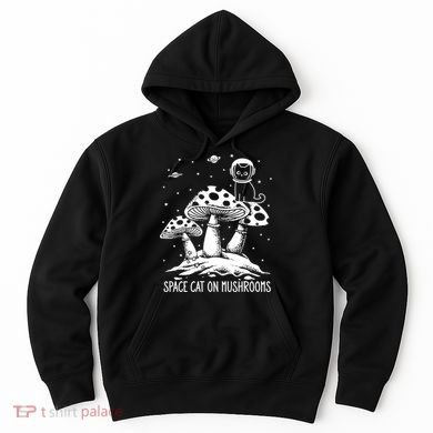 Space Cat On Mushrooms Hoodie