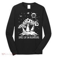 Space Cat On Mushrooms Long Sleeve Shirt thumb 0