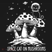 Space Cat On Mushrooms Long Sleeve Shirt thumb 2