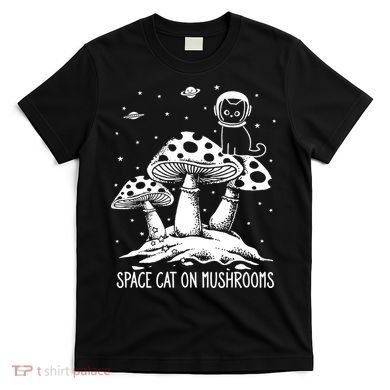 Space Cat On Mushrooms T-Shirt