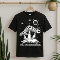 Space Cat On Mushrooms T-Shirt thumb 2