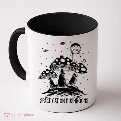 Space Cat On Mushrooms Coffee Mug