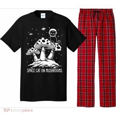Space Cat On Mushrooms Pajama Set