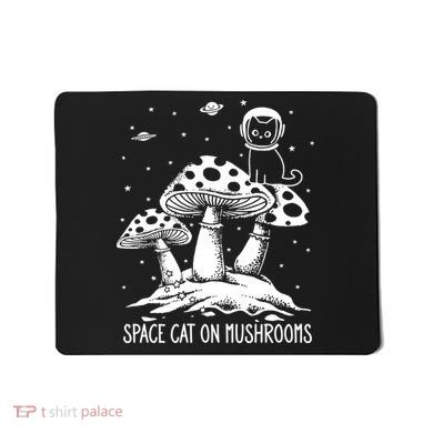 Space Cat On Mushrooms Mousepad