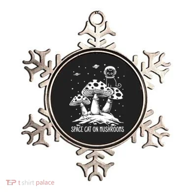 Space Cat On Mushrooms Ornament