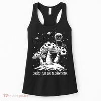 Space Cat On Mushrooms Women's Tank Top thumb 0