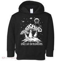 Space Cat On Mushrooms Toddler Hoodie thumb 0
