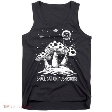 Space Cat On Mushrooms Tank Top