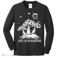 Space Cat On Mushrooms Kids Long Sleeve Shirt thumb 0