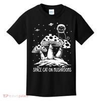 Space Cat On Mushrooms Kids T-Shirt thumb 0