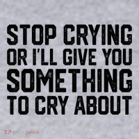Stop Crying Or ILl Give You Something To Cry About Women's Racerback Cropped Tank thumb 2