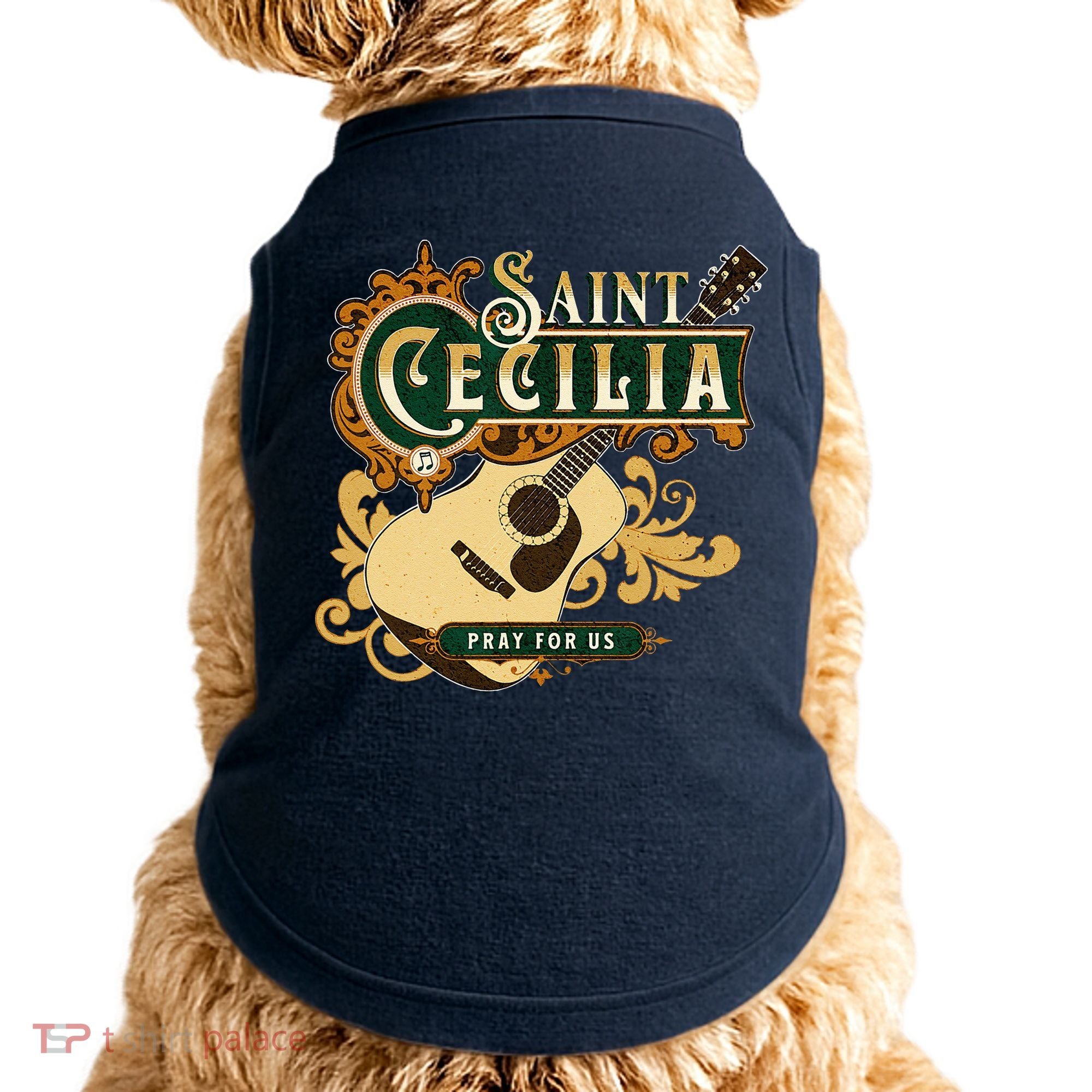 St Cecilia Of Rome Saint Of Music Catholic Guitar Doggie Tank