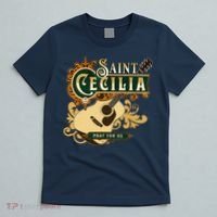St Cecilia Of Rome Saint Of Music Catholic Guitar T-Shirt thumb 5