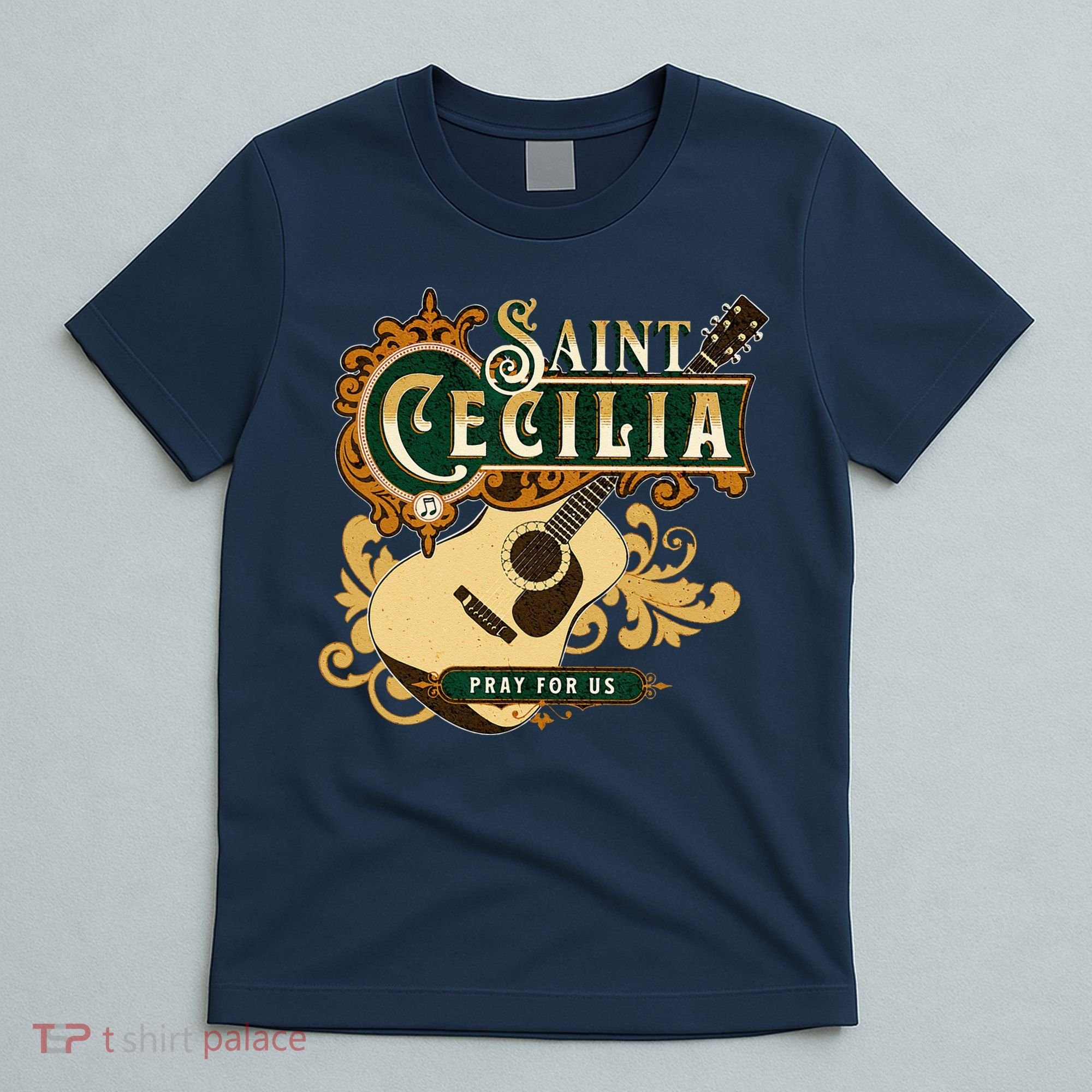 St Cecilia Of Rome Saint Of Music Catholic Guitar T-Shirt
