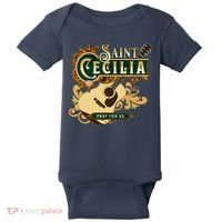 St Cecilia Of Rome Saint Of Music Catholic Guitar Baby Bodysuit thumb 0