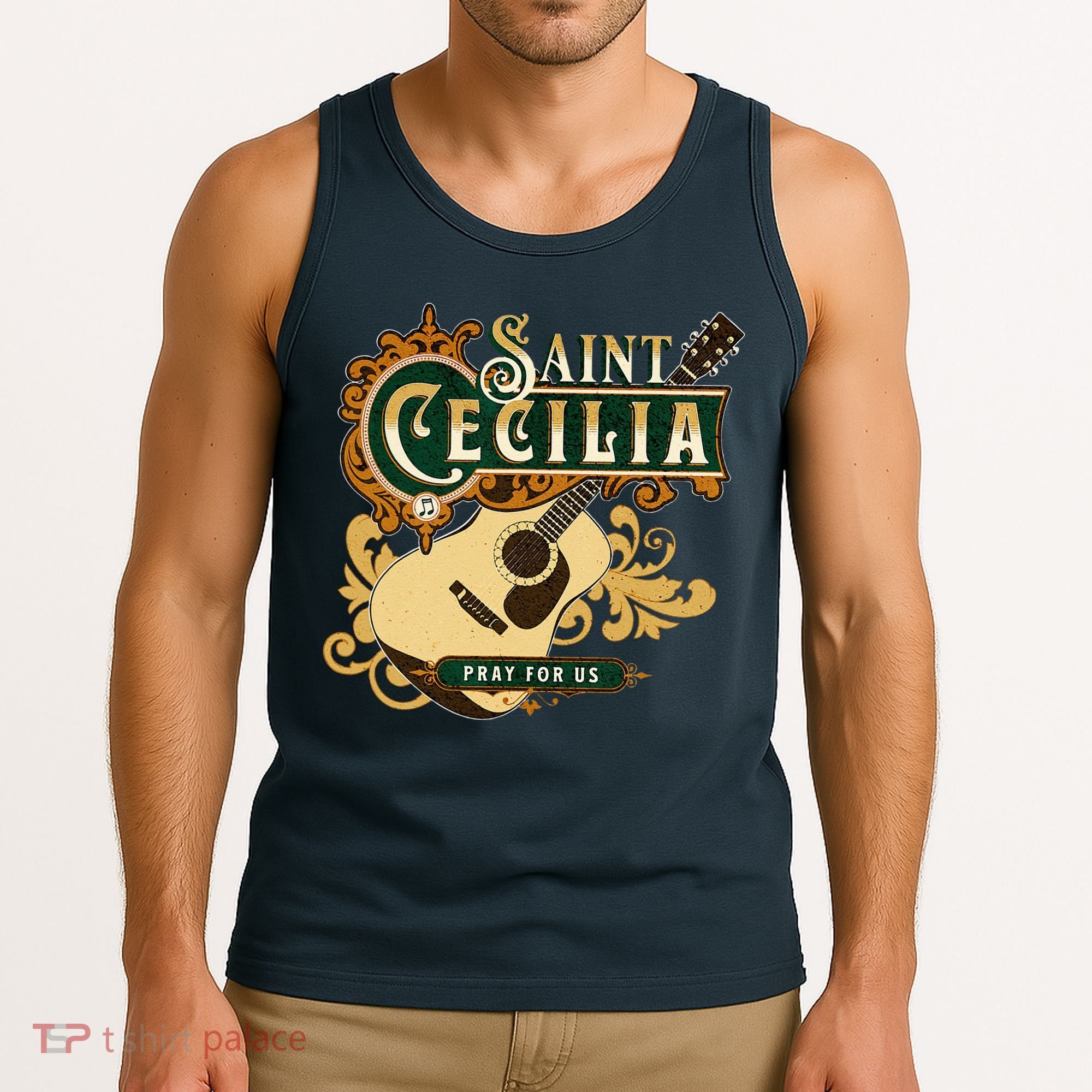 St Cecilia Of Rome Saint Of Music Catholic Guitar Tank Top