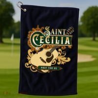 St Cecilia Of Rome Saint Of Music Catholic Guitar Golf Towel thumb 1
