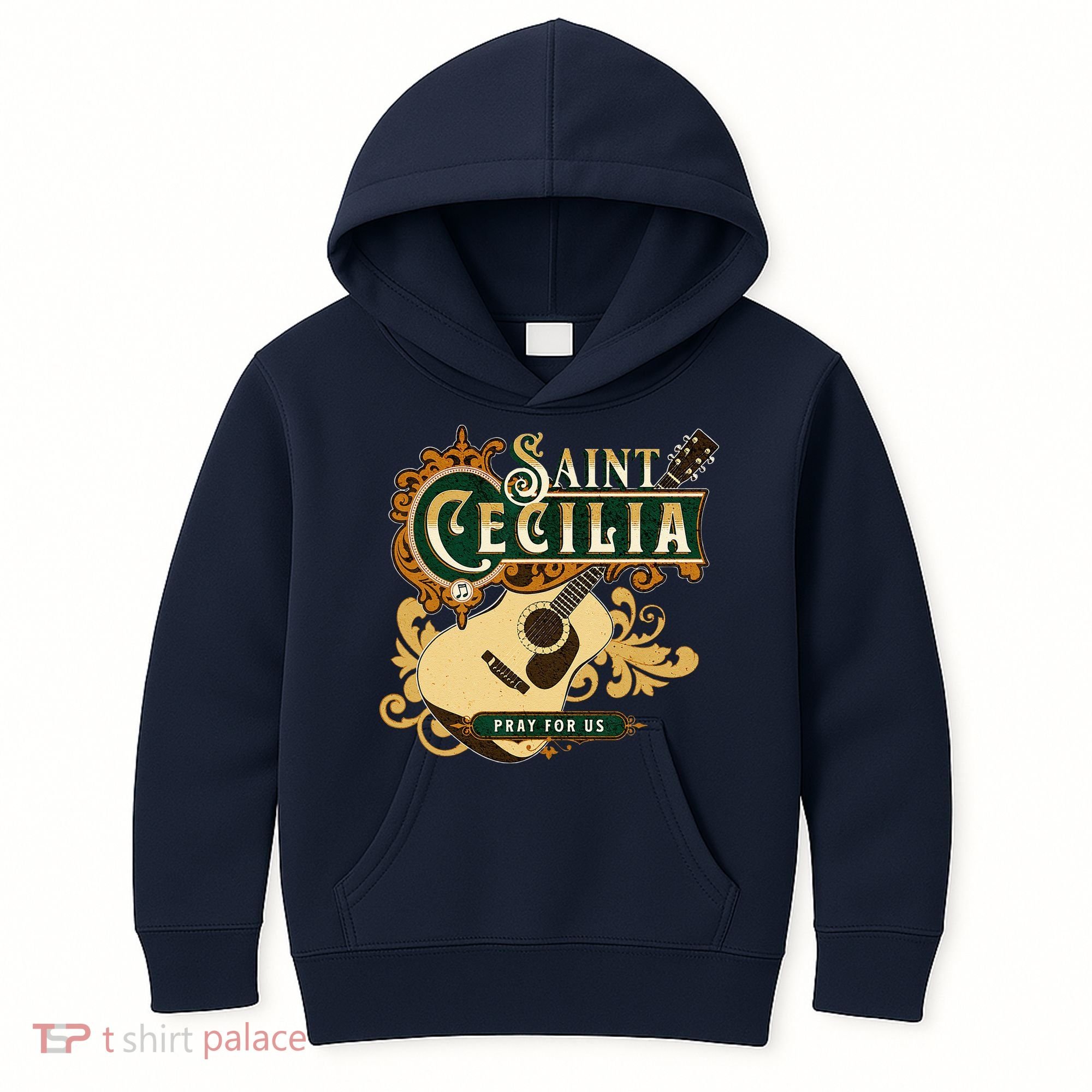 St Cecilia Of Rome Saint Of Music Catholic Guitar Kids Hoodie