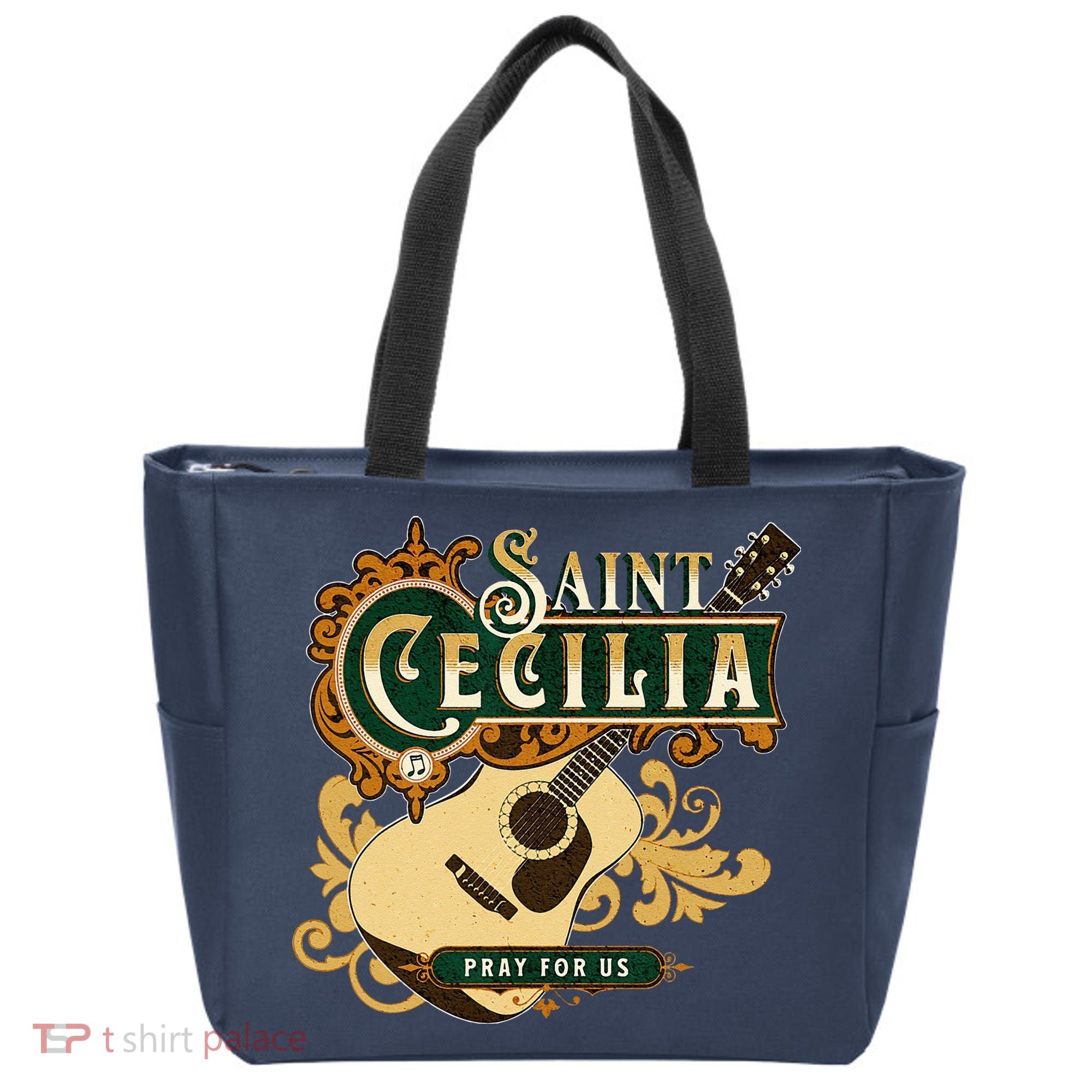 St Cecilia Of Rome Saint Of Music Catholic Guitar Tote Bag