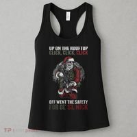 Santa Claus On The Rooftop Funny Tactical Safety Christmas Women's Tank Top thumb 3