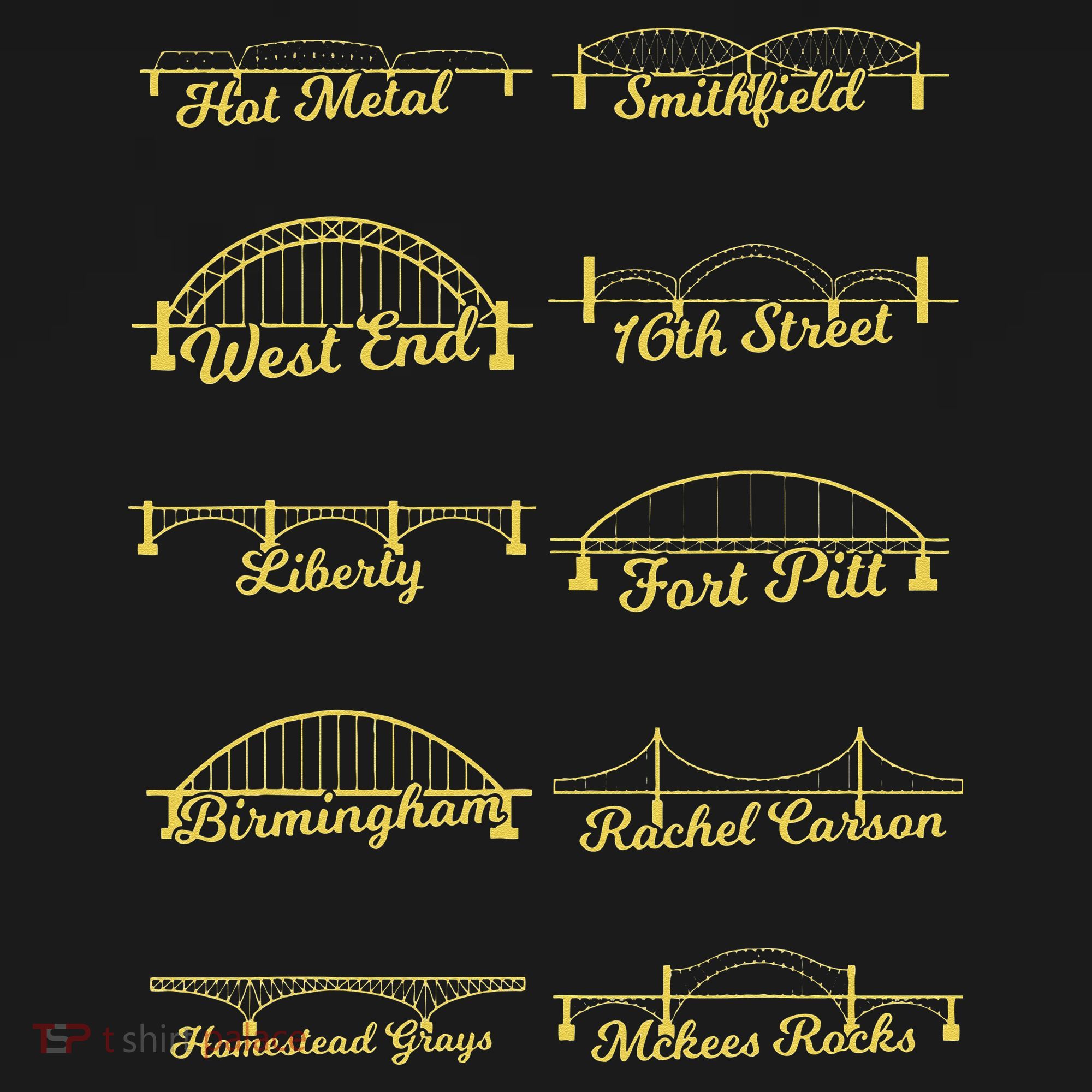 Steel City of Pittsburgh Bridges 412 Black and Yellow PGH Tank Top