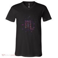 Scorpio Floral Zodiac V-Neck T-Shirt thumb 0