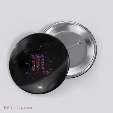 Scorpio Floral Zodiac Button