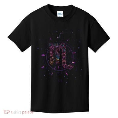 Scorpio Floral Zodiac Kids T-Shirt