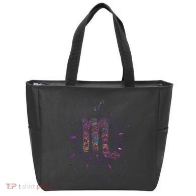 Scorpio Floral Zodiac Tote Bag