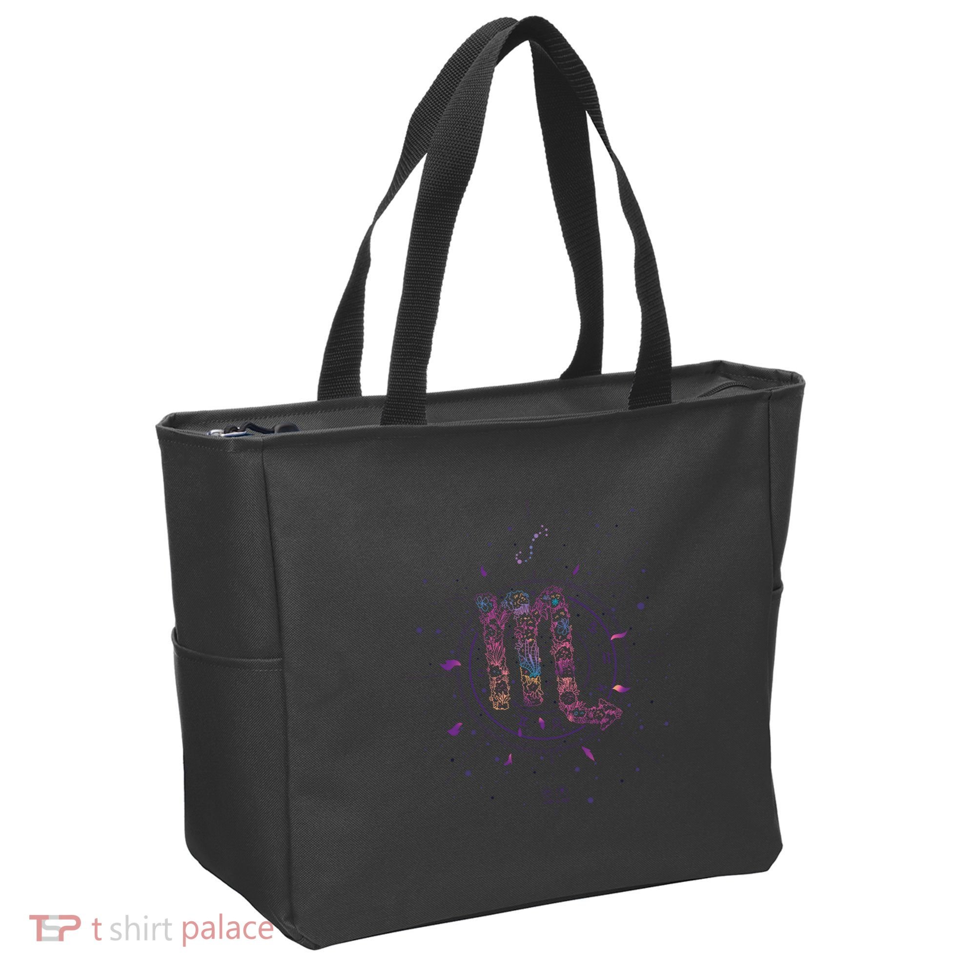 Scorpio Floral Zodiac Tote Bag