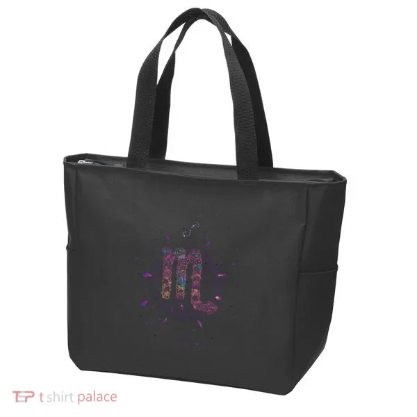 Scorpio Floral Zodiac Tote Bag