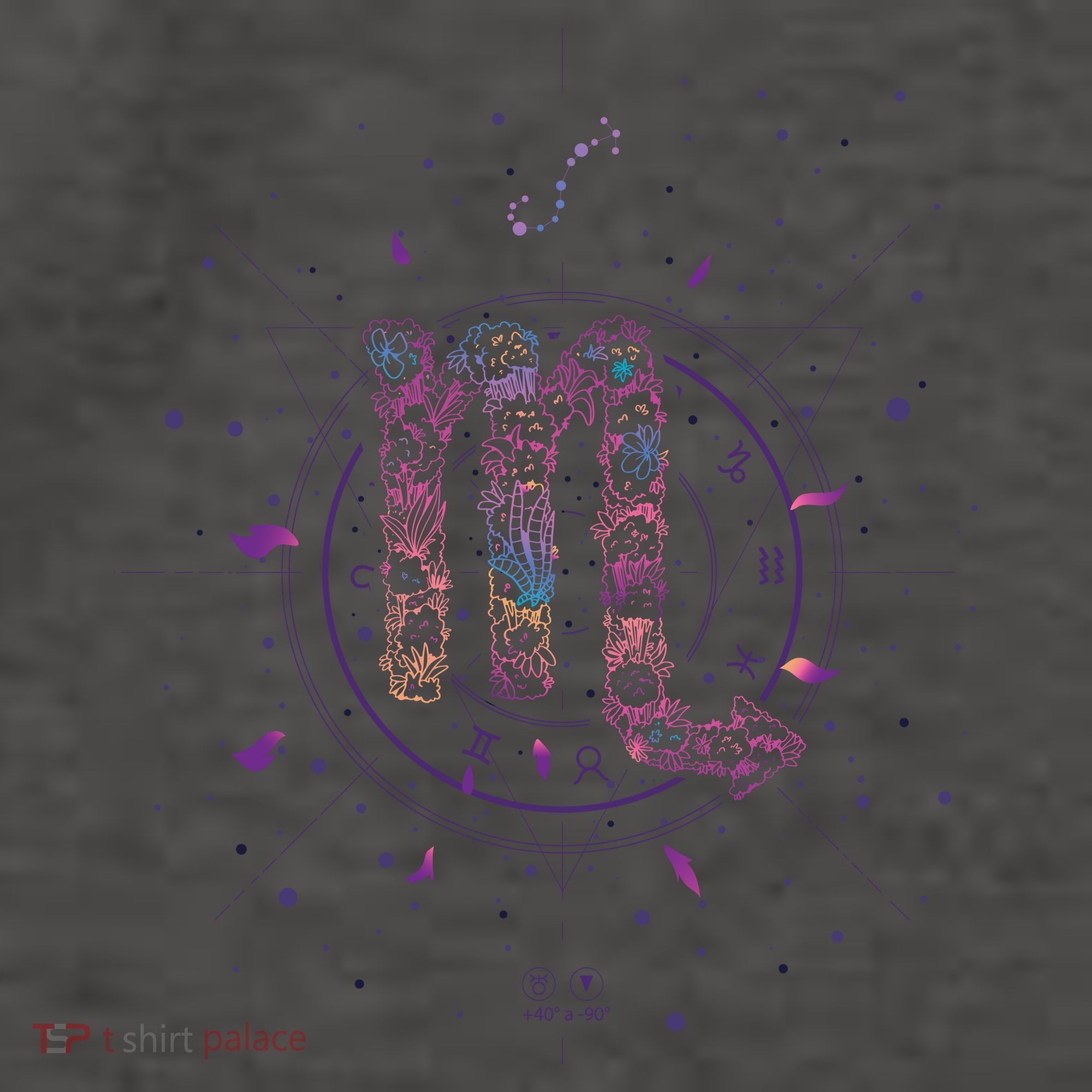 Scorpio Floral Zodiac Vector Backpack