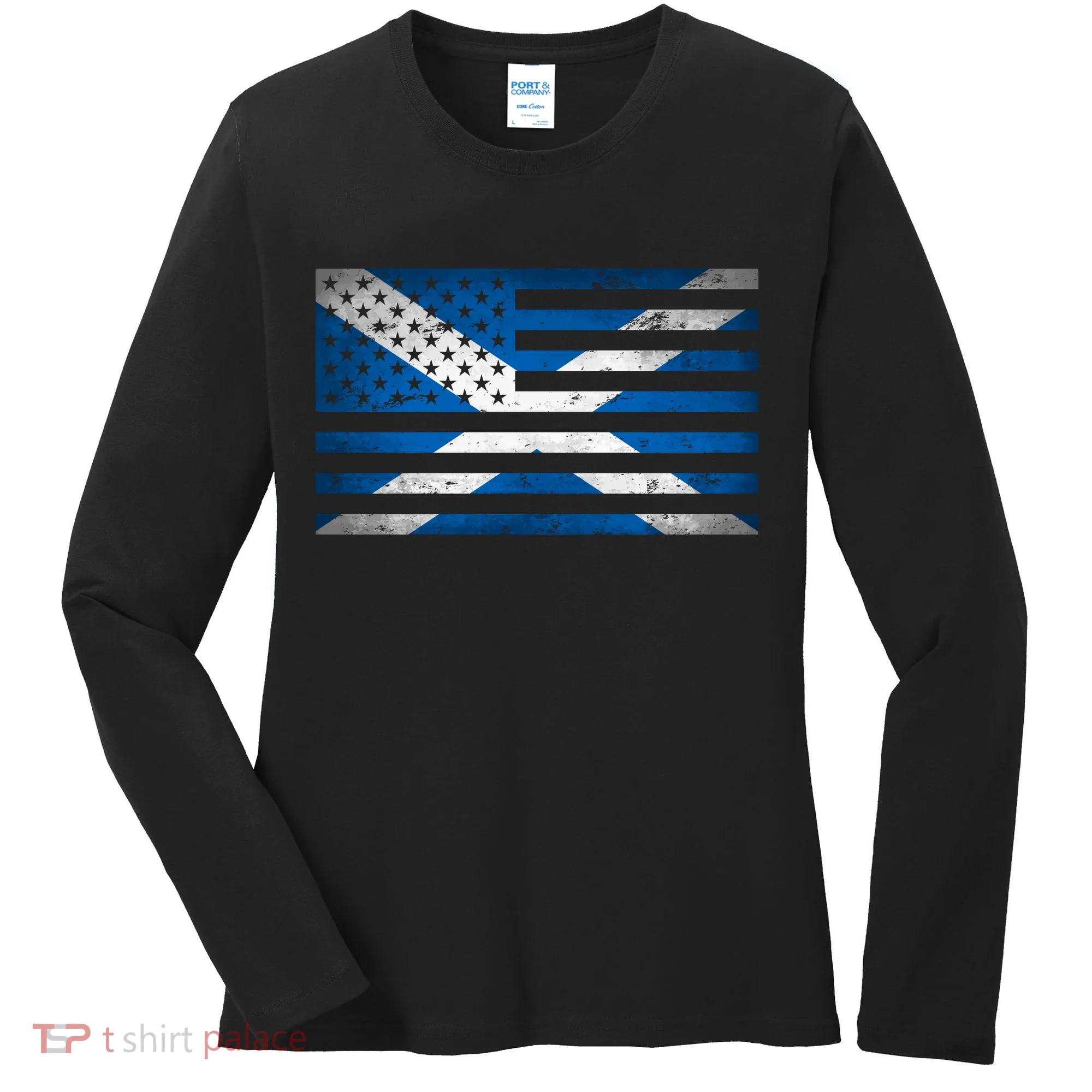 Scottish American Flag Women's Long Sleeve Shirt