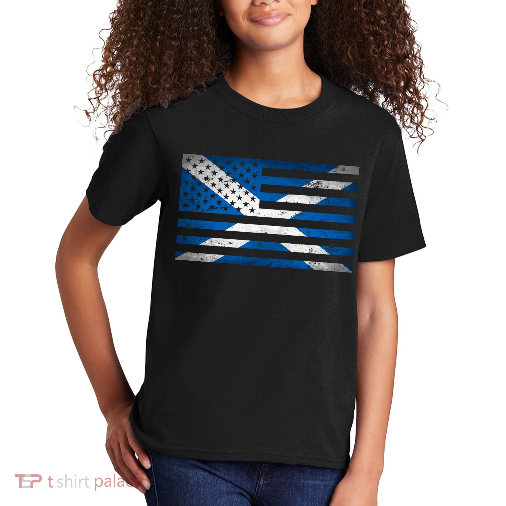 Scottish American Flag Kids T-Shirt