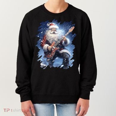 Santa Claus Playing Guitar Women's Sweatshirt