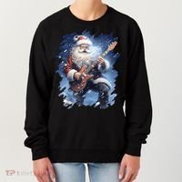 Santa Claus Playing Guitar Women's Sweatshirt thumb 0