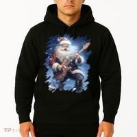 Santa Claus Playing Guitar Hoodie thumb 2