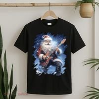 Santa Claus Playing Guitar T-Shirt thumb 2