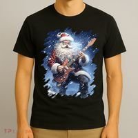 Santa Claus Playing Guitar T-Shirt thumb 3