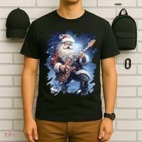 Santa Claus Playing Guitar T-Shirt thumb 6