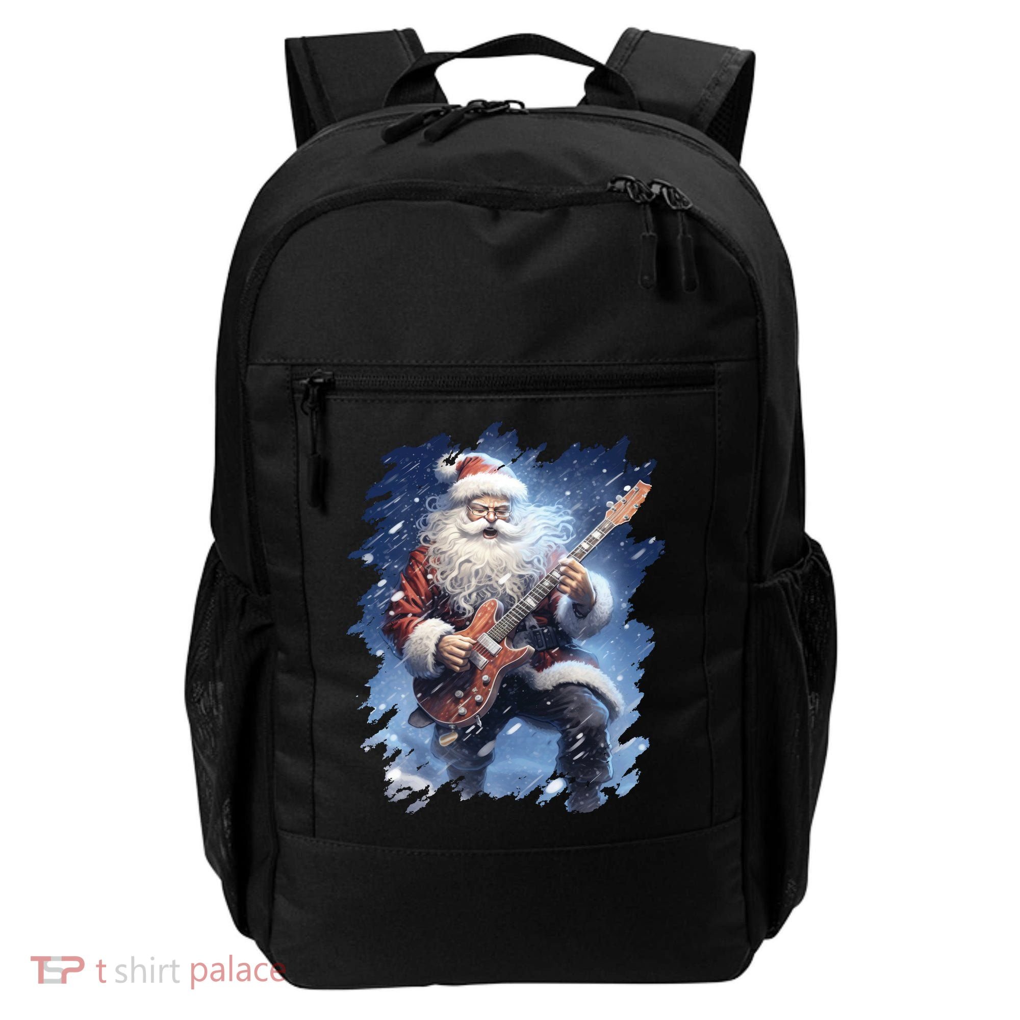 Santa Claus Playing Guitar Backpack