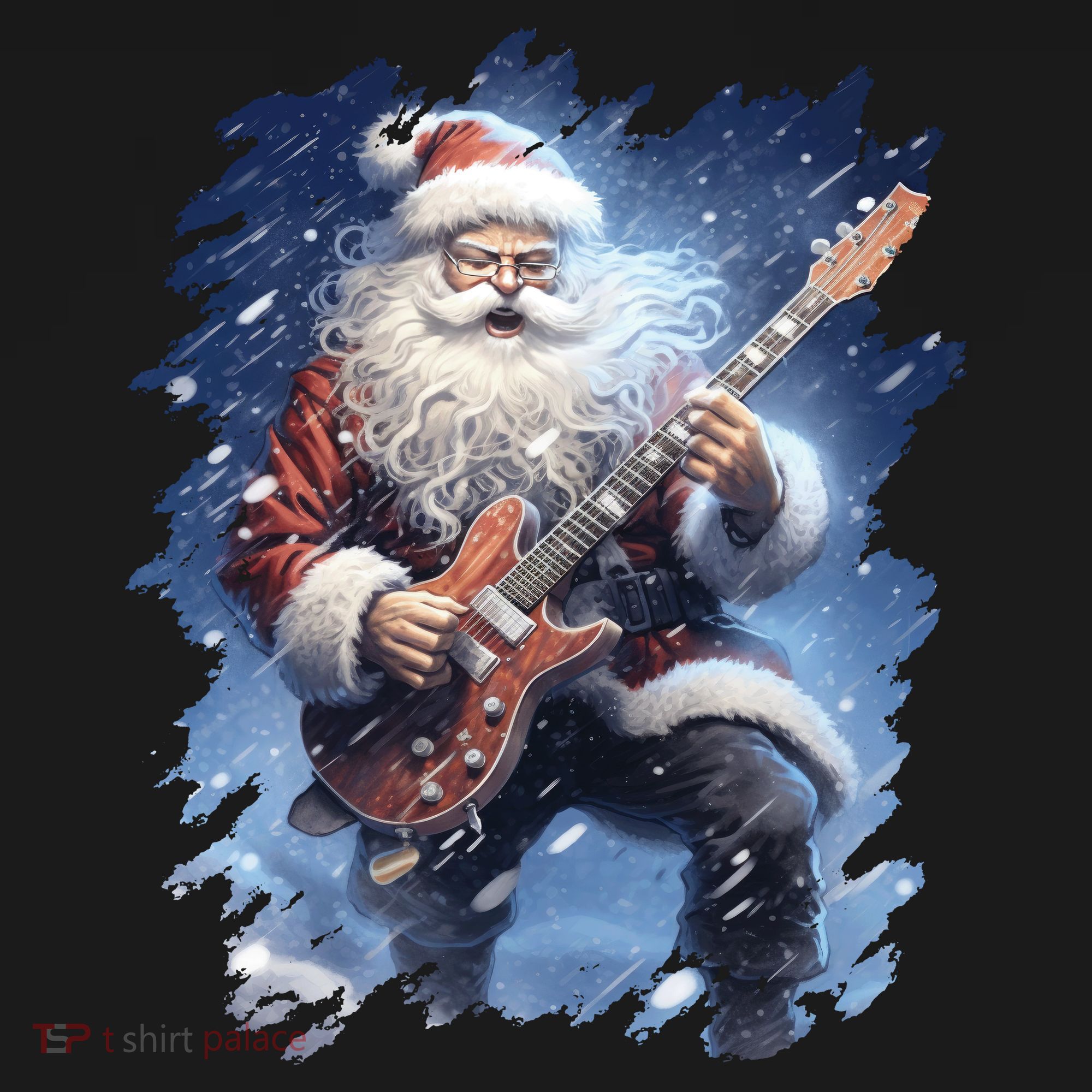 Santa Claus Playing Guitar Backpack