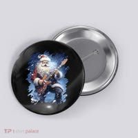 Santa Claus Playing Guitar Button thumb 0
