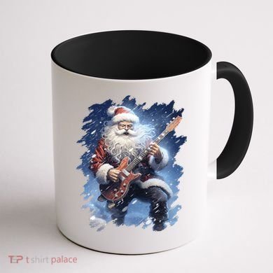 Santa Claus Playing Guitar Coffee Mug back