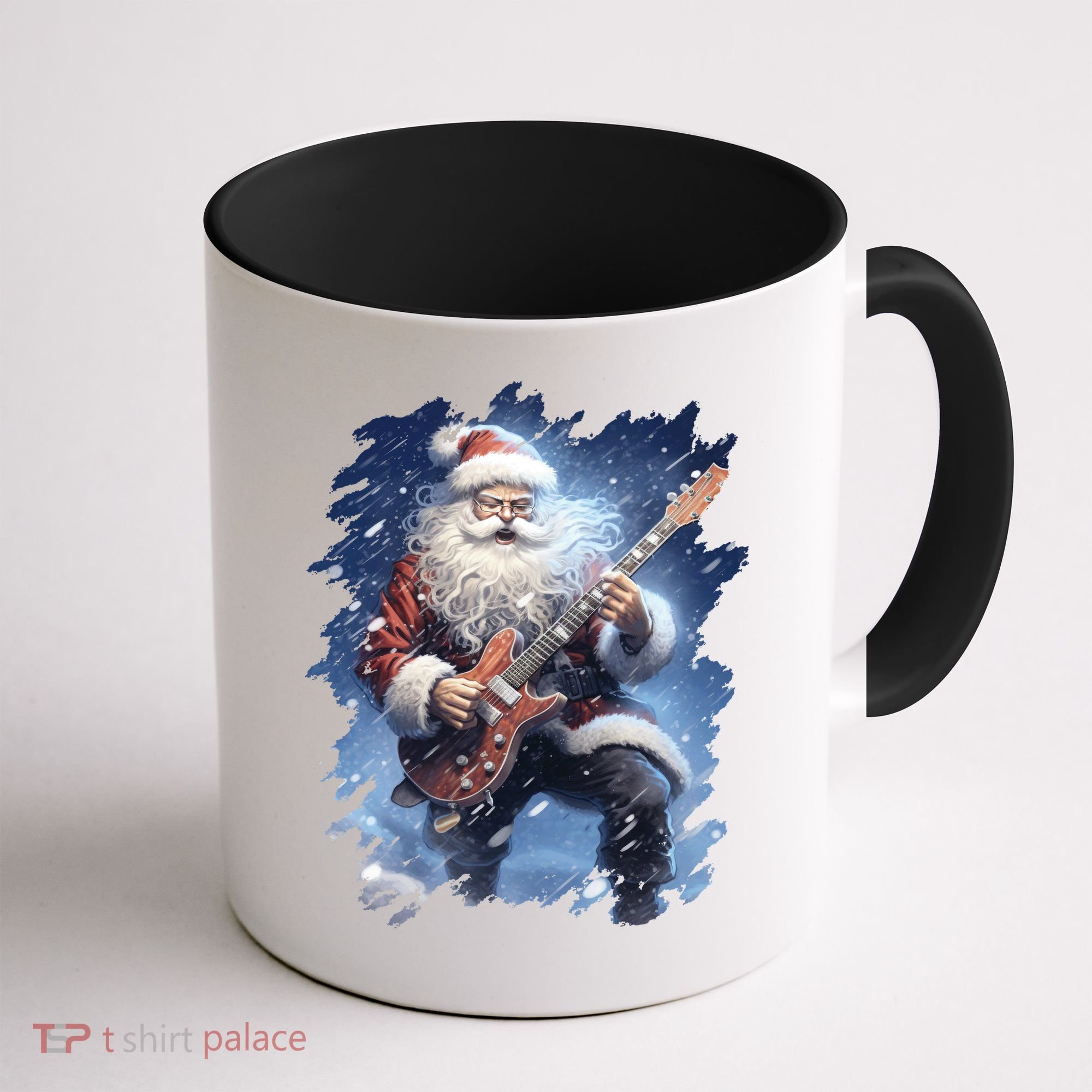 Santa Claus Playing Guitar Coffee Mug